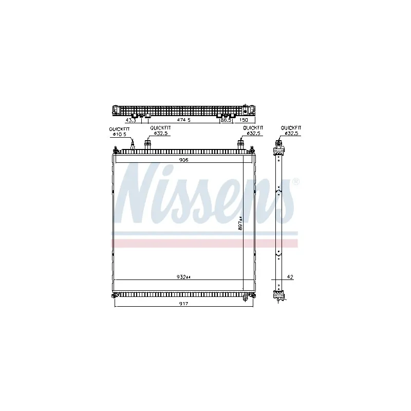 Radiateur, refroidissement du moteur NISSENS 606764