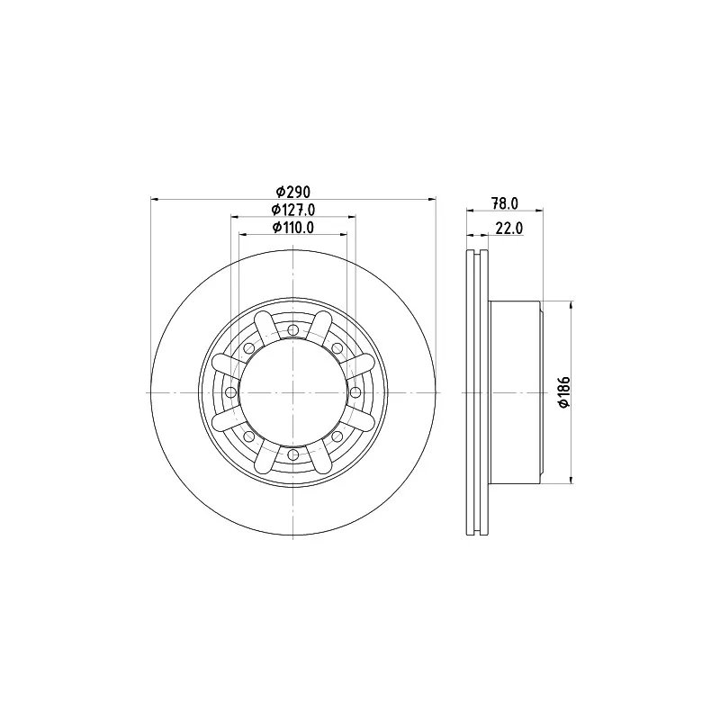 Jeu de 2 disques de frein arrière MINTEX MDC2975C