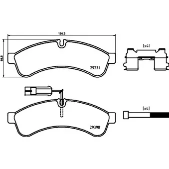 Jeu de 4 plaquettes de frein arrière MINTEX