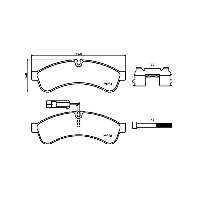 Jeu de 4 plaquettes de frein arrière MINTEX MDB3927