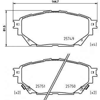 Jeu de 4 plaquettes de frein avant MINTEX