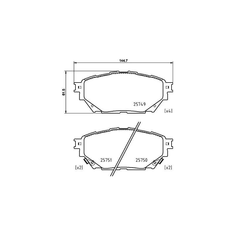 Jeu de 4 plaquettes de frein avant MINTEX MDB4047