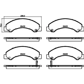 Jeu de 4 plaquettes de frein avant MINTEX
