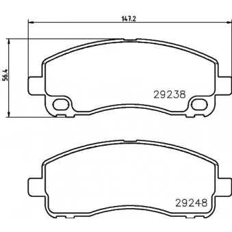 Jeu de 4 plaquettes de frein arrière MINTEX