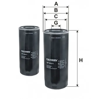 Filtre à huile FILTRON OP 692/1-2x