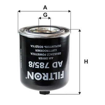 Cartouche de dessicateur, système d'air comprimé FILTRON AD 785/8