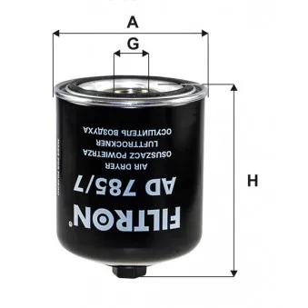 Cartouche de dessicateur, système d'air comprimé FILTRON AD 785/7