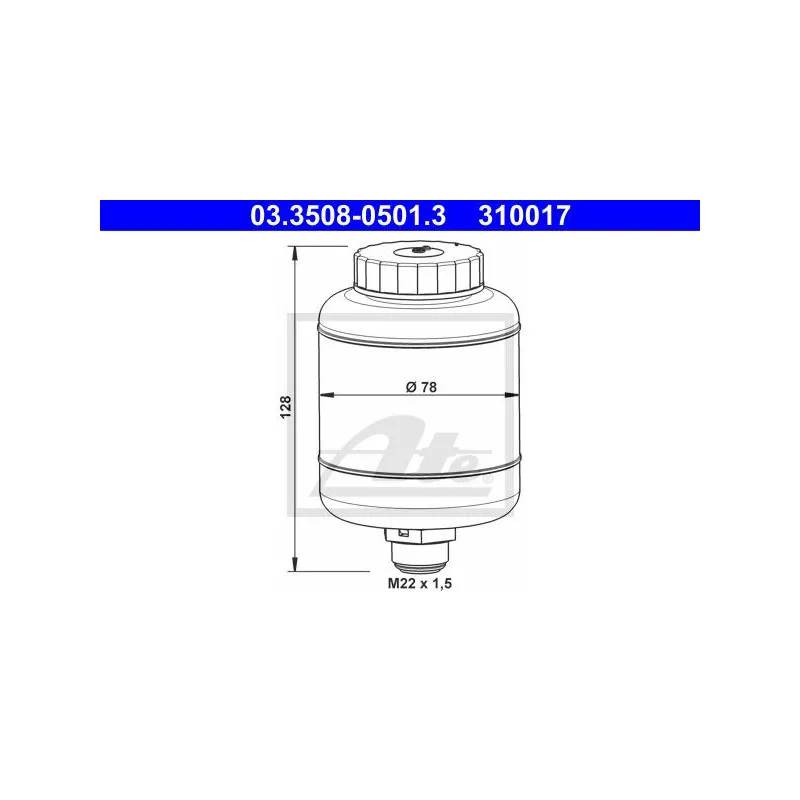Vase d'expansion, liquide de frein ATE 03.3508-0501.3