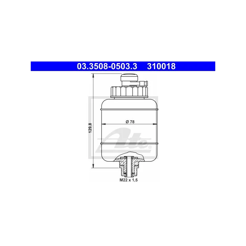 Vase d'expansion, liquide de frein ATE 03.3508-0503.3