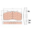 Jeu de 4 plaquettes de frein arrière TRW GDB5112 - Visuel 1