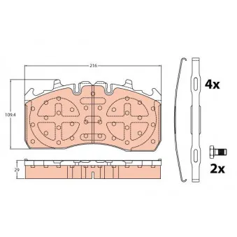 Jeu de 4 plaquettes de frein arrière TRW GDB5112