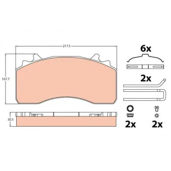 Jeu de 4 plaquettes de frein avant TRW