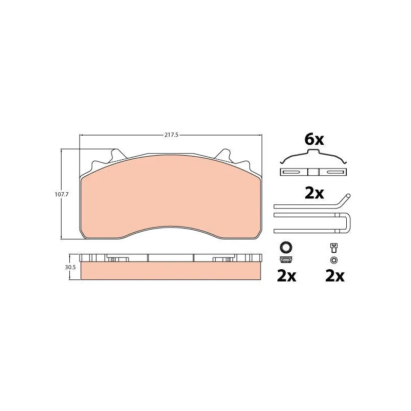 Jeu de 4 plaquettes de frein avant TRW GDB5114