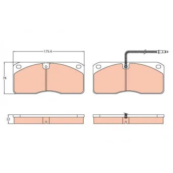 Jeu de 4 plaquettes de frein avant TRW