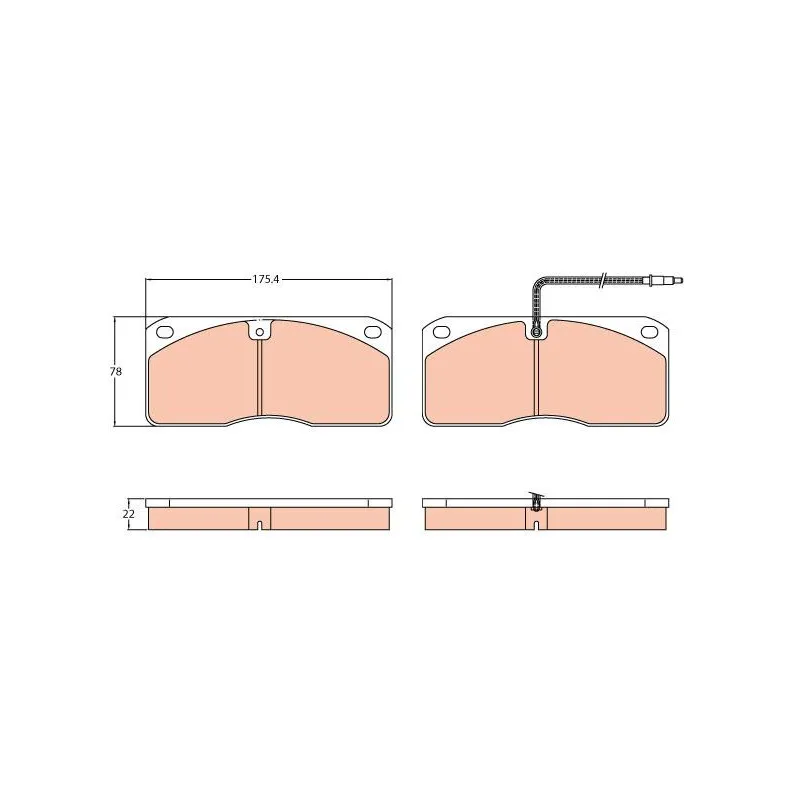Jeu de 4 plaquettes de frein avant TRW GDB5057