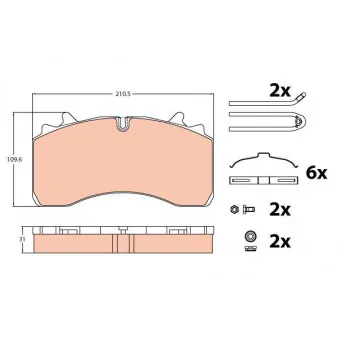 Jeu de 4 plaquettes de frein arrière TRW GDB5094