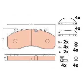 Jeu de 4 plaquettes de frein arrière TRW GDB5090