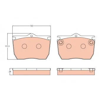 Jeu de 4 plaquettes de frein avant TRW GDB5077