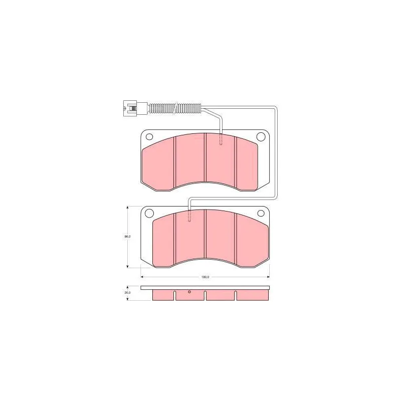 Jeu de 4 plaquettes de frein avant TRW GDB5052