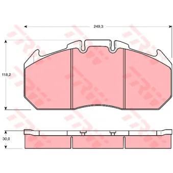 Jeu de 4 plaquettes de frein avant TRW GDB5086