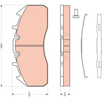 Jeu de 4 plaquettes de frein avant TRW GDB5096