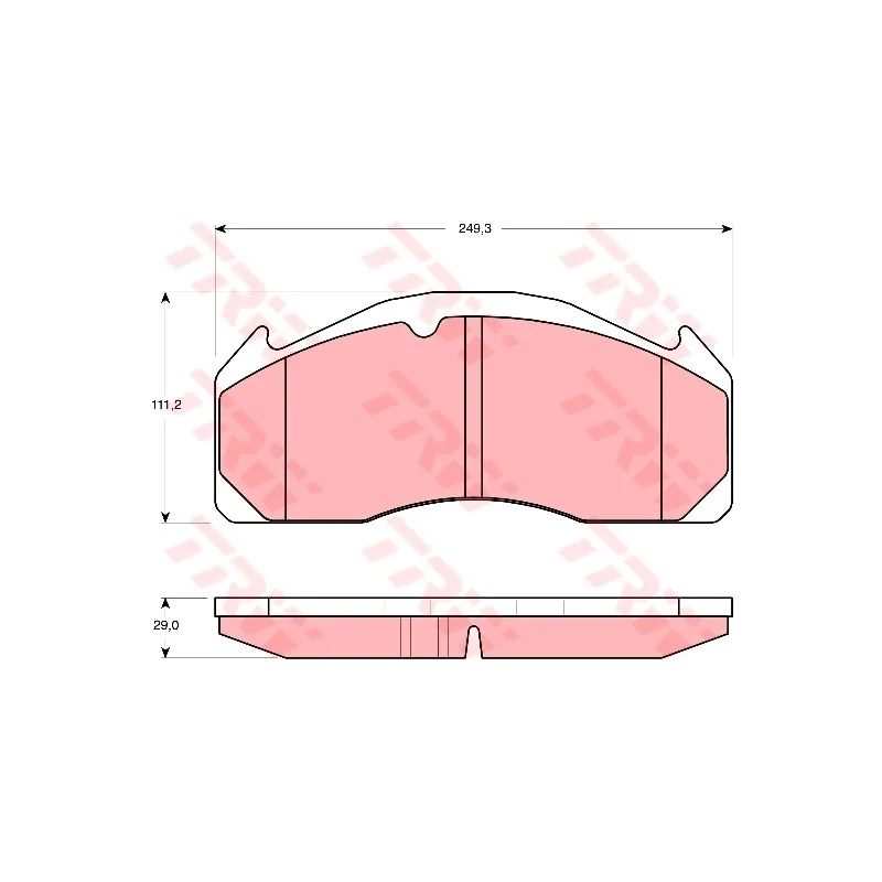 Jeu de 4 plaquettes de frein avant TRW GDB5085