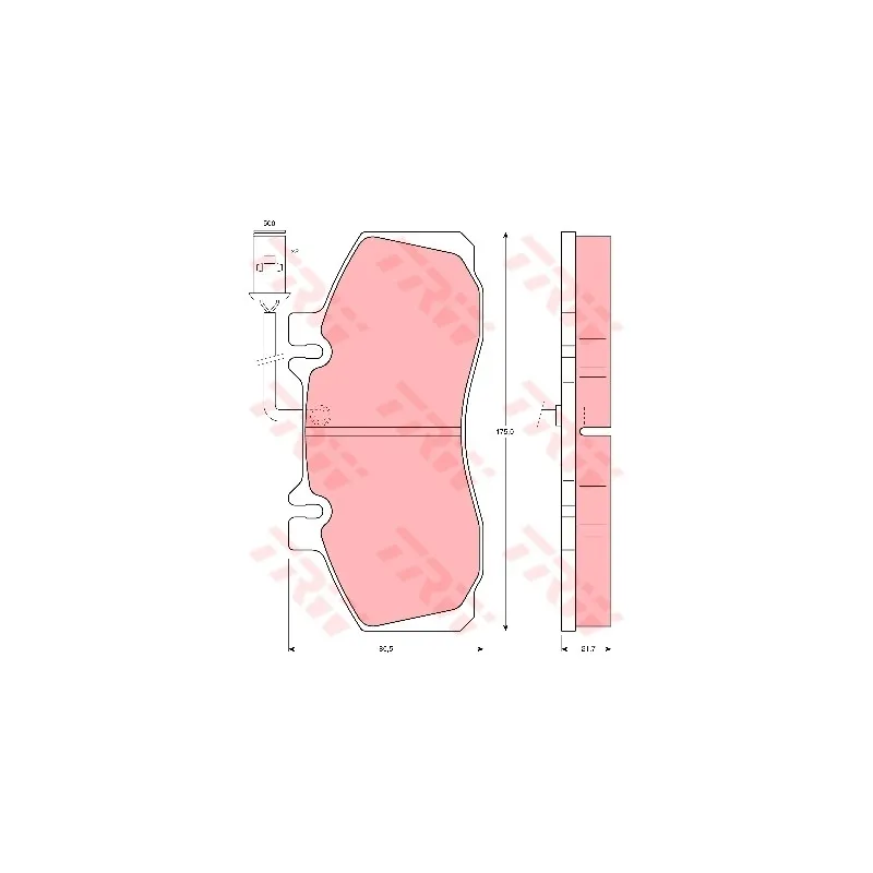 Jeu de 4 plaquettes de frein avant TRW GDB842