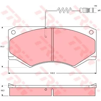 Jeu de 4 plaquettes de frein avant TRW