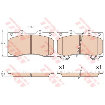 Jeu de 4 plaquettes de frein avant TRW