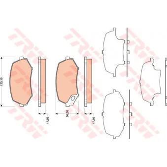 Jeu de 4 plaquettes de frein arrière TRW GDB3486