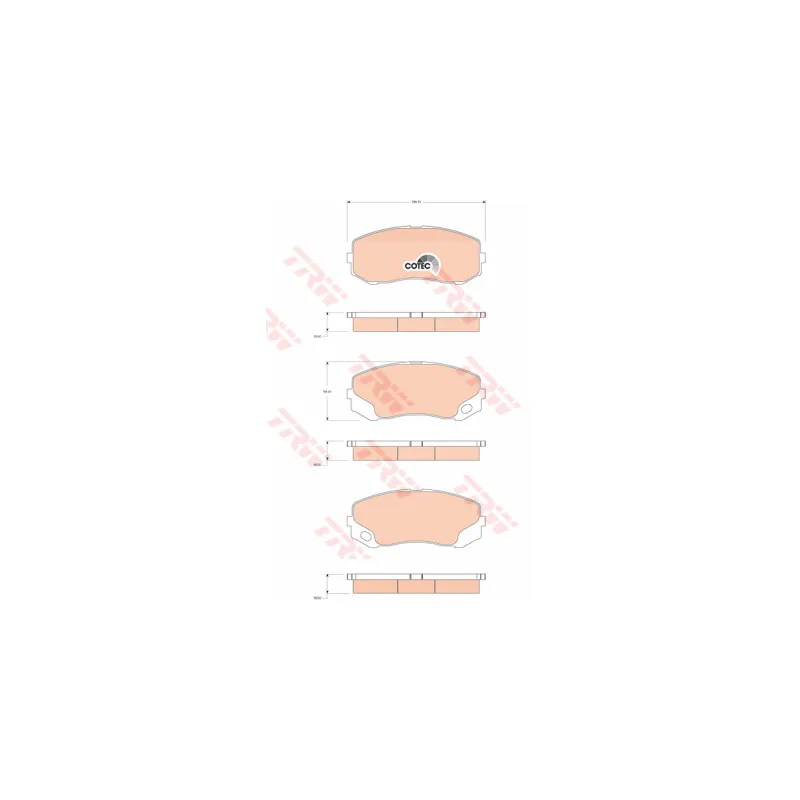 Jeu de 4 plaquettes de frein avant TRW GDB3492