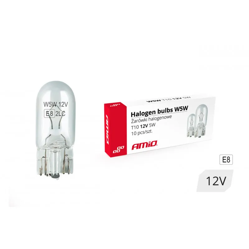 Lot de 10 Ampoules halogènes W5W AMIO 01483