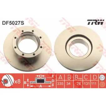 Jeu de 2 disques de frein arrière TRW