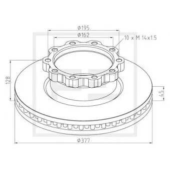 Jeu de 2 disques de frein avant PE Automotive