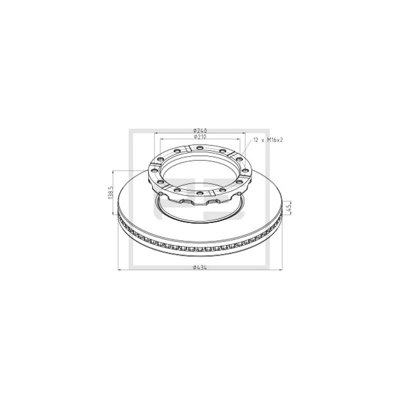Jeu de 2 disques de frein avant PE Automotive 026.682-00A