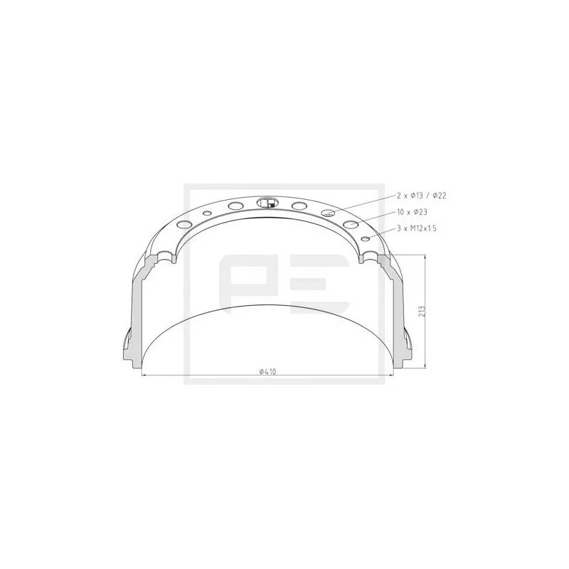 Tambour de frein PE Automotive 036.404-00A