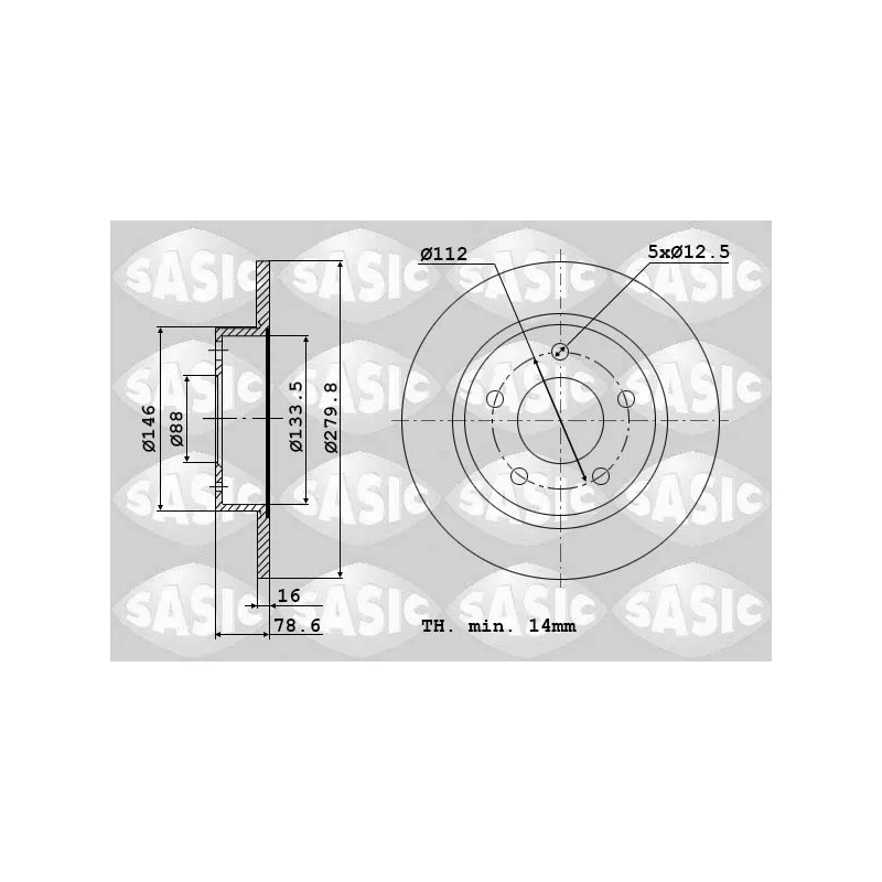 Jeu de 2 disques de frein avant SASIC 9004416J