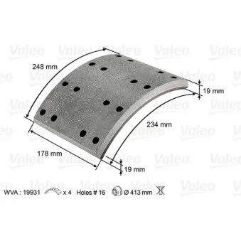 Kit de garnitures de frein, frein à tambour VALEO 219801
