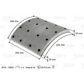 Kit de garnitures de frein, frein à tambour VALEO 219933