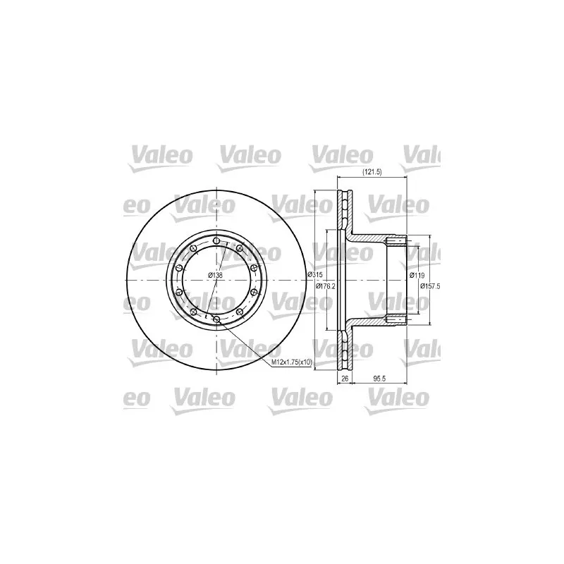 Jeu de 2 disques de frein avant VALEO 187078