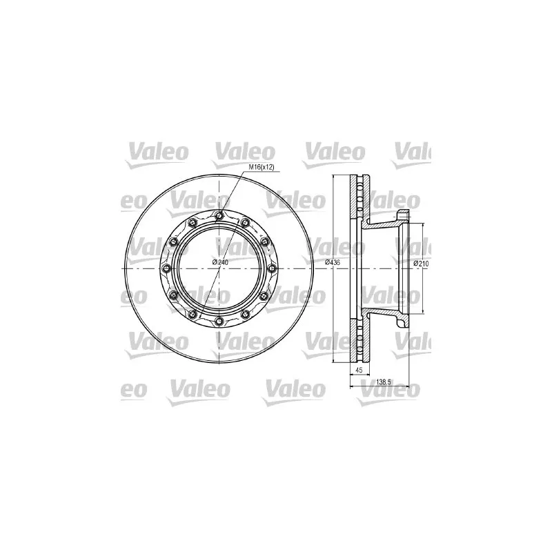 Jeu de 2 disques de frein avant VALEO 187069
