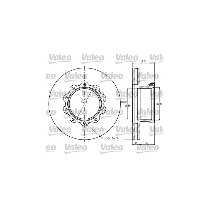Jeu de 2 disques de frein avant VALEO 187076