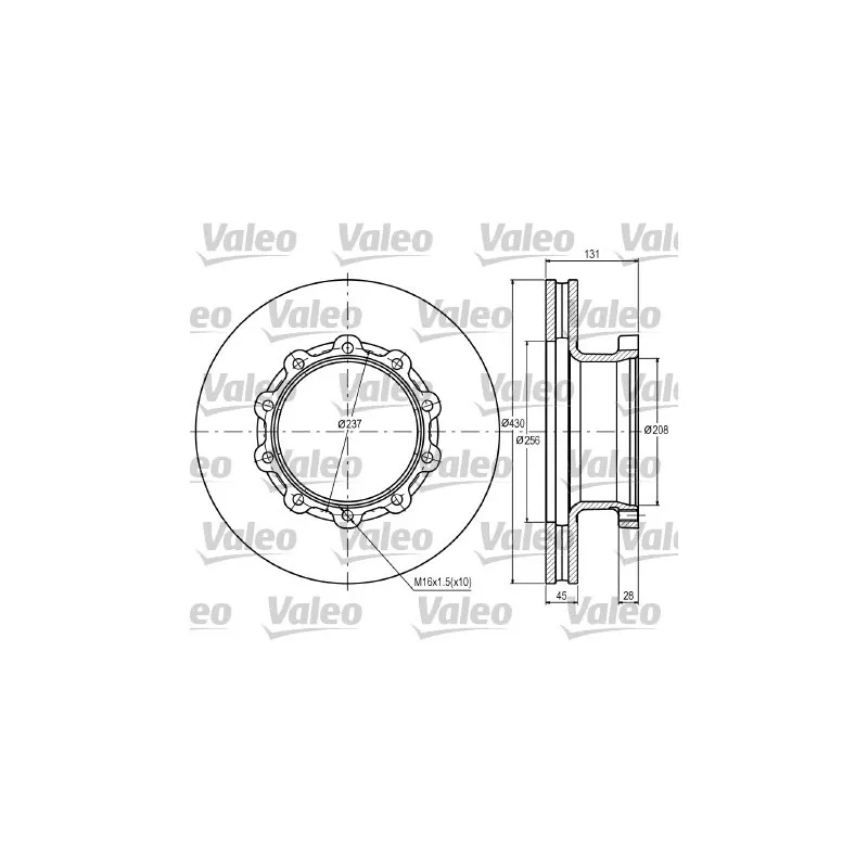 Jeu de 2 disques de frein avant VALEO 187070
