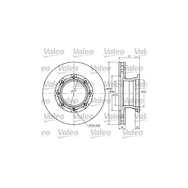 Jeu de 2 disques de frein avant VALEO 187082