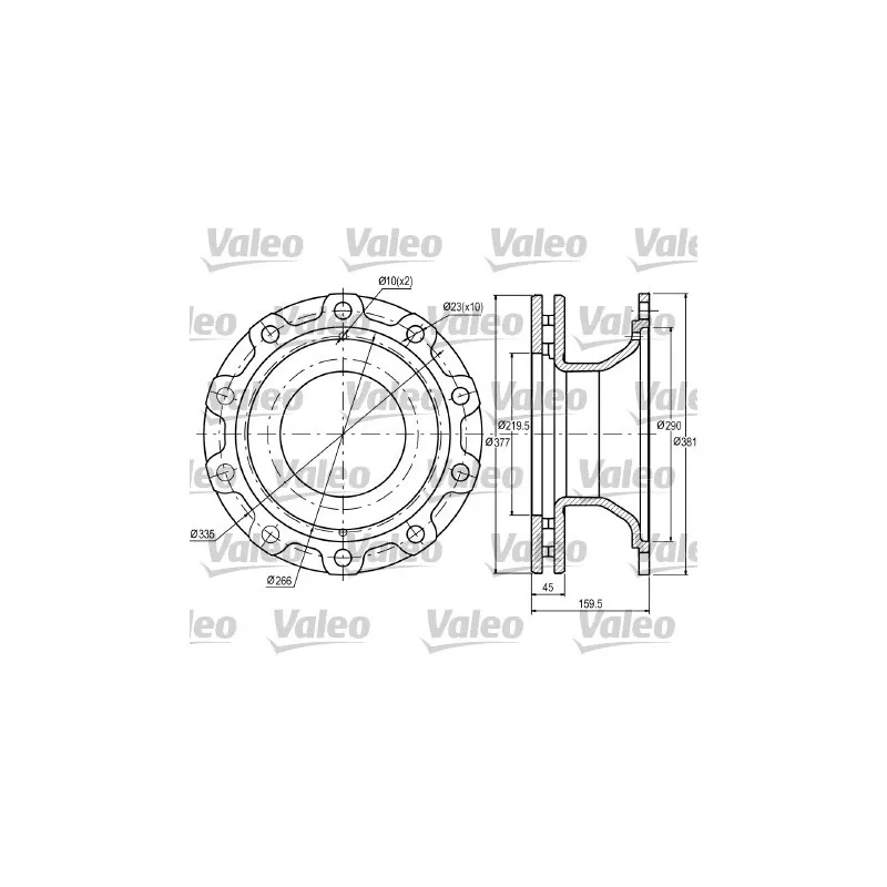Jeu de 2 disques de frein avant VALEO 187086