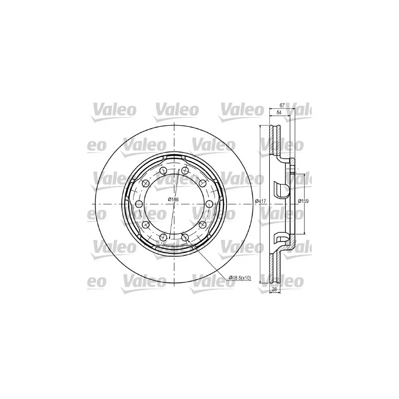 Jeu de 2 disques de frein avant VALEO 187080