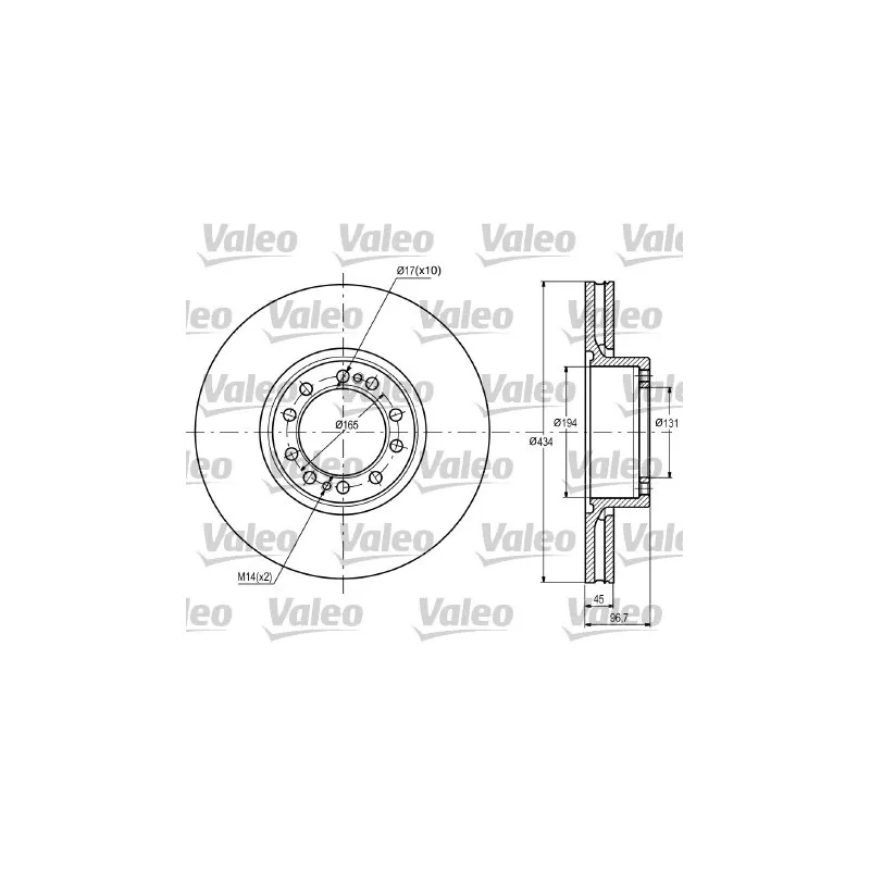 Jeu de 2 disques de frein avant VALEO 187087