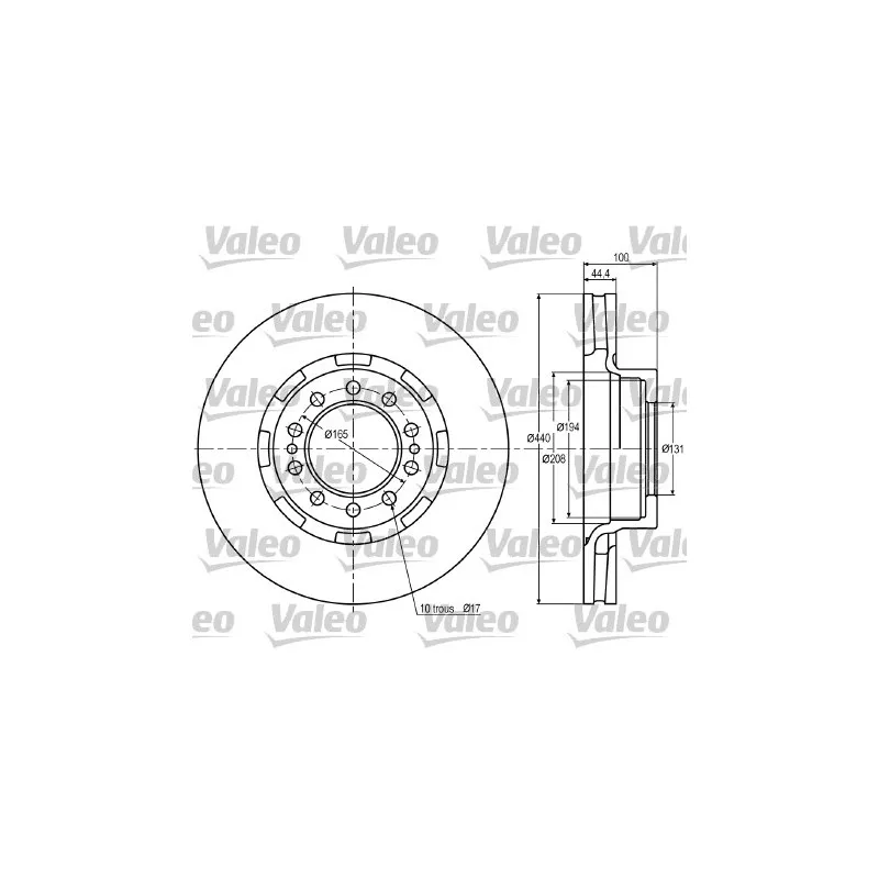 Jeu de 2 disques de frein avant VALEO 187022