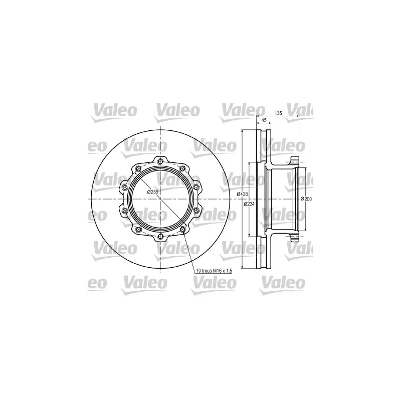 Jeu de 2 disques de frein avant VALEO 187015