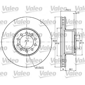 Jeu de 2 disques de frein avant VALEO